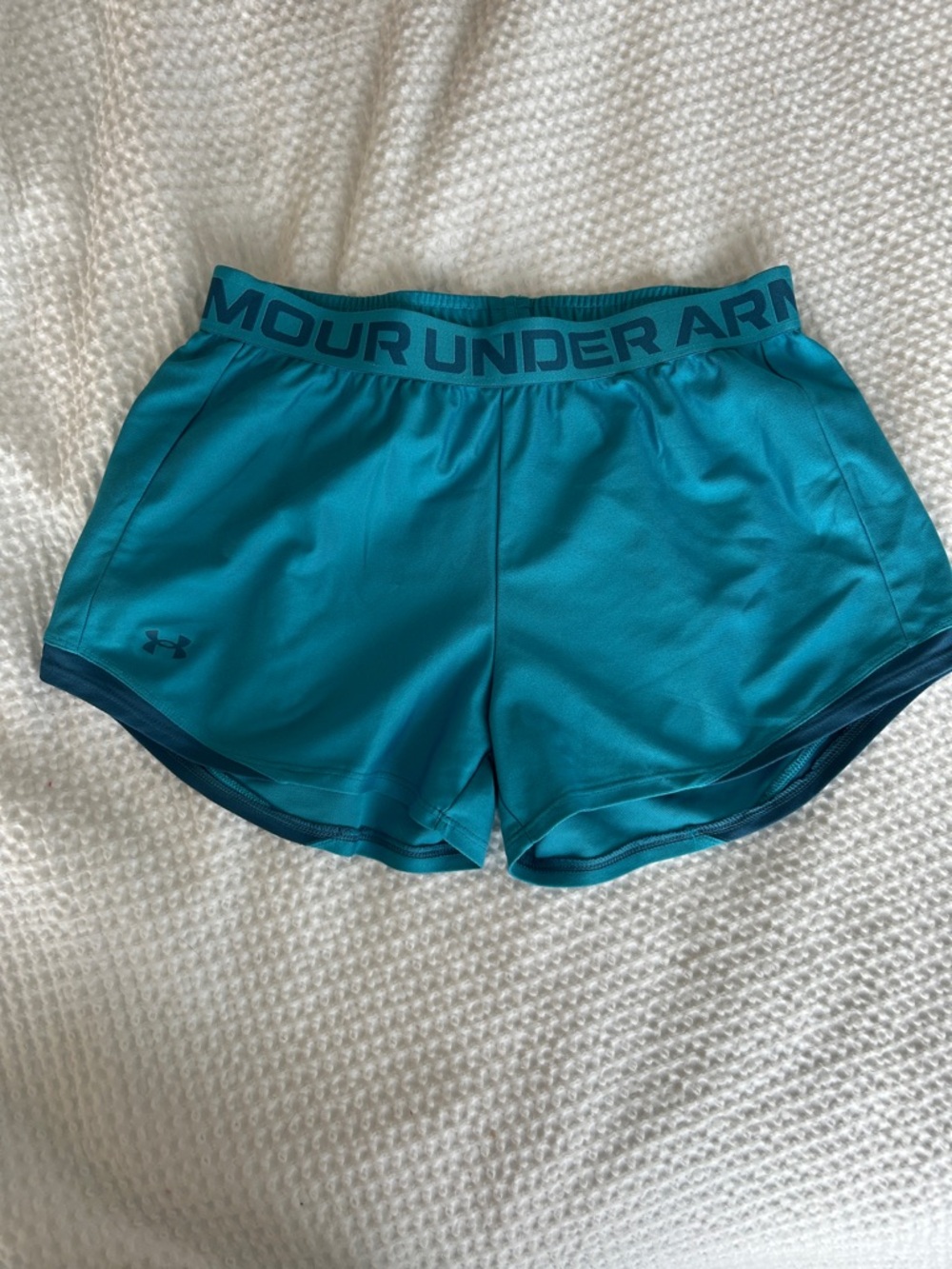 Under Armour Teal Athletic Women's Shorts with Branded Waistband